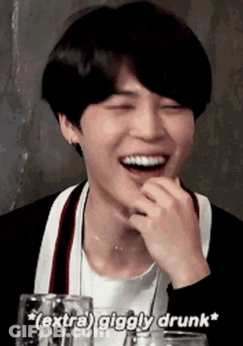 Drunk Jimin Giggling GIF