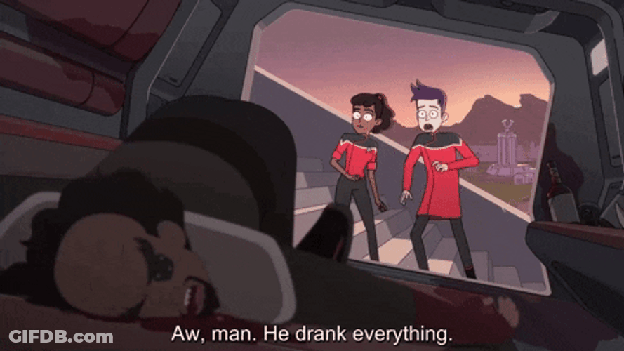 Drunk Klingon Passed Out On Ground GIF