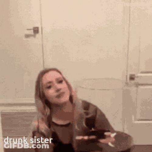 Drunk Meme Big Wine Glass Girl GIF