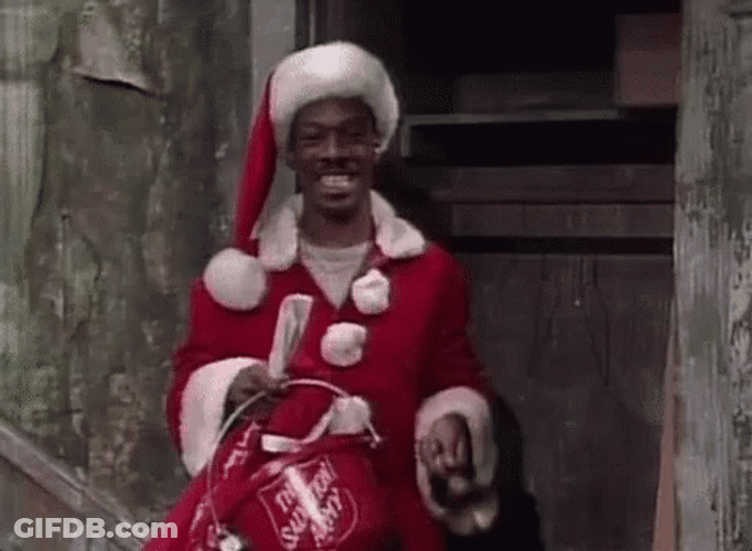Drunk Santa Eddie Murphy Ringing Bell GIF