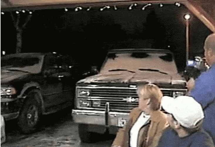 Drunk Santa Falling On Truck GIF