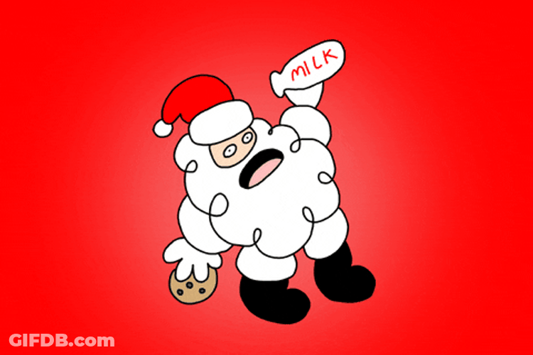 Drunk Santa Wanting Milk And Cookies GIF