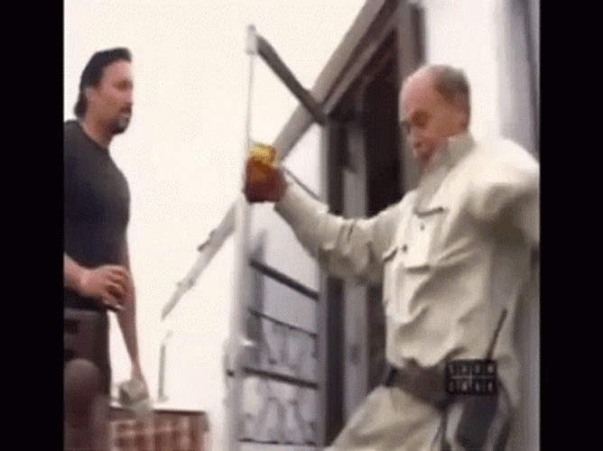 Drunk Stumbling Down Stairs GIF
