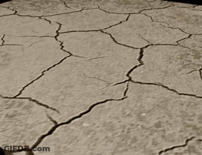 Dry Land Cracking Due To Earthquake GIF