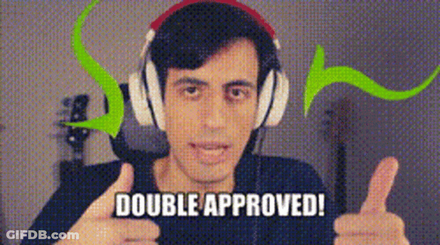 Dual Thumbs Up For Approved GIF