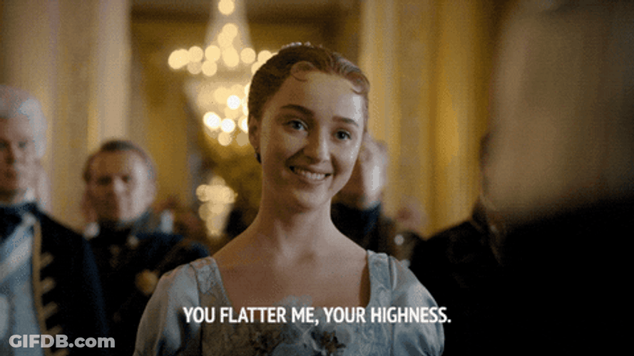 Duchess Of Hastings Daphne Bridgerton Flattery Reaction GIF