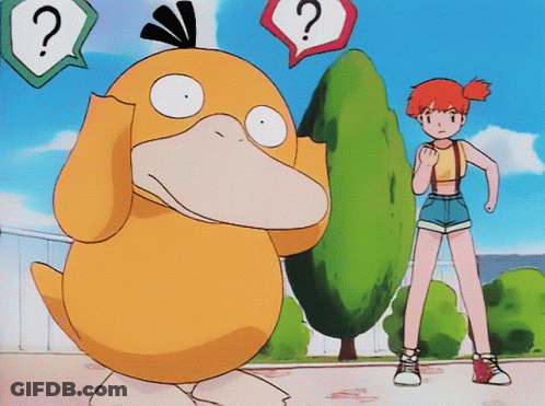 Duck And Girl With Question Mark Speech Bubble GIF
