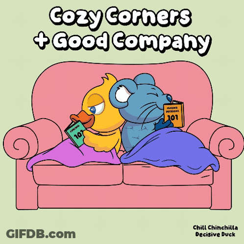 Duck And Mouse On Couch Cozy Corners Good Company GIF