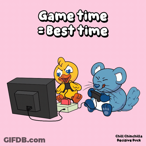 Duck And Mouse Playing Video Game Game Time = Best Time GIF