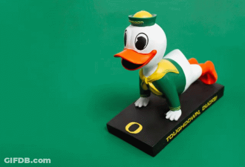 Duck Figurine With Tough Text GIF