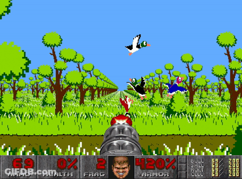 Duck Flying Over Grass Field GIF