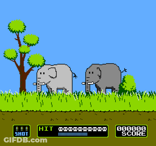 Duck Hunt Elephant Trophies GIF