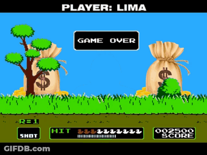 Duck Hunt Funny Game Over GIF