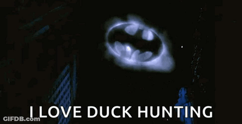 Duck Hunting With Batman Logo GIF