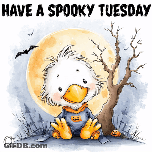 Duck In Halloween Costume Have A Spooky Tuesday GIF