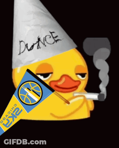 Duck In Party Hat Smoking Cigarette GIF
