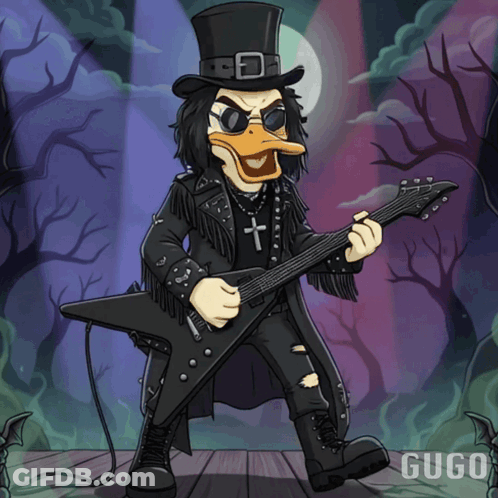 Duck In Top Hat Playing Guitar GIF