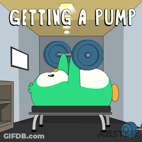 Duck Lifting Barbell Getting A Pump GIF