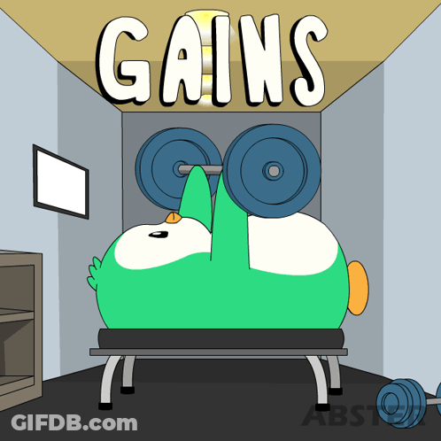 Duck Lifting Weights Gains GIF