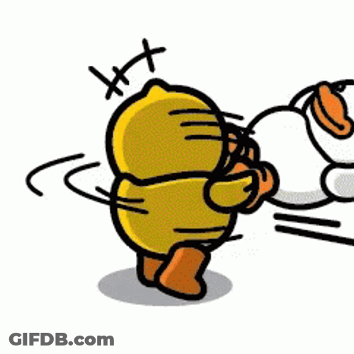 Duck Playing Rotate Around GIF