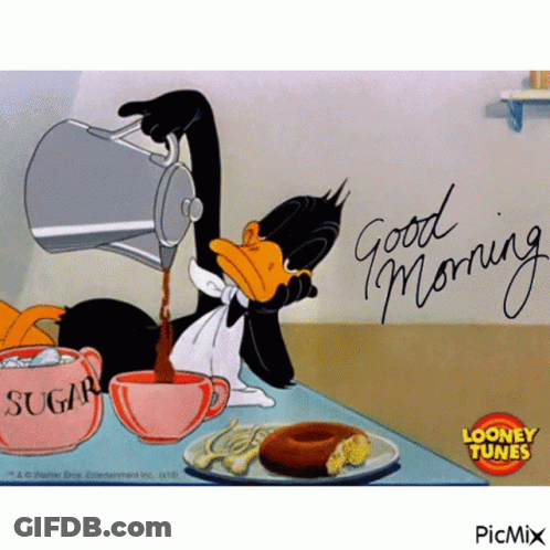 Duck Pouring Coffee Good Morning GIF
