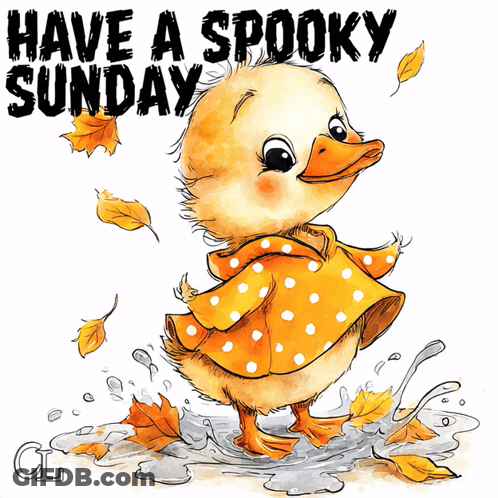 Duck Saying Have A Spooky Sunday GIF