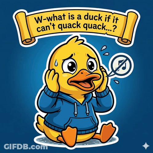 Duck Saying What Can't Quack GIF