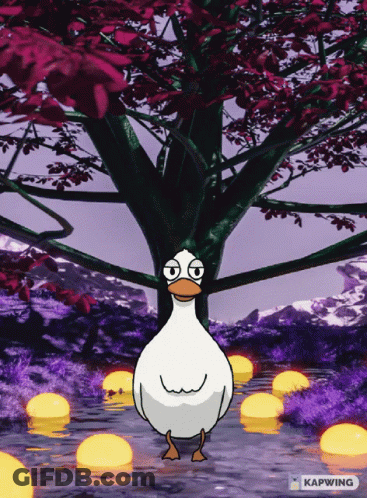Duck Standing Under Tree Kapwing GIF