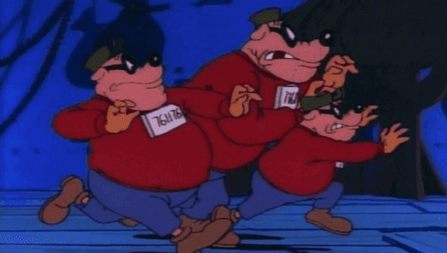 Duck Tale Robbers Bang Head Against Wall GIF