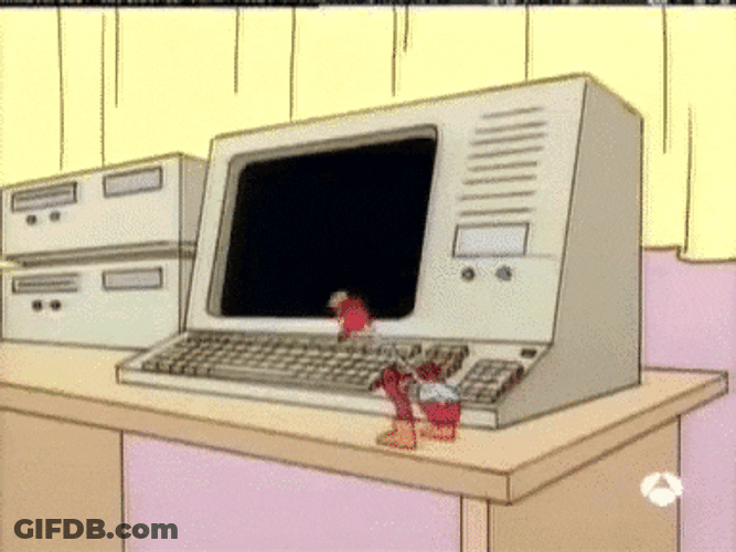 Duck Toy Peaking Keyboard GIF