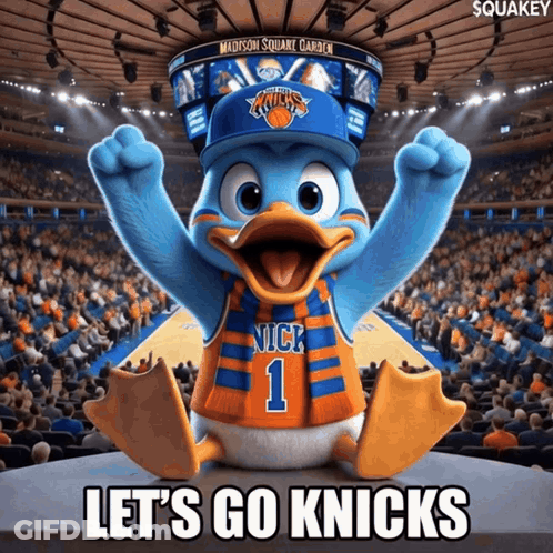 Duck Wearing Nick 1 Jersey Madison Square Garden GIF
