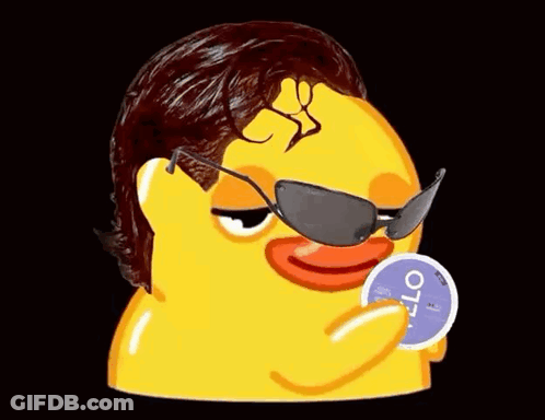 Duck Wearing Sunglasses Holding Hello Circle GIF