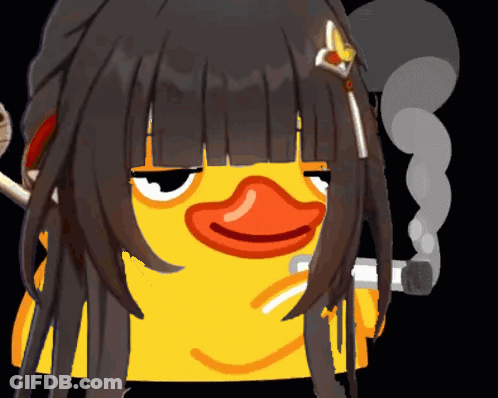 Duck With Dreadlocks And Cigarette GIF