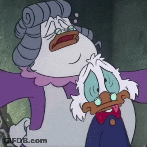Duck With Glasses And Scarf Crying GIF