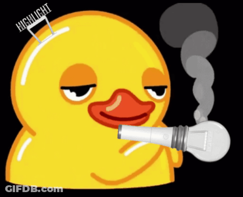 Duck With Highlight Sign Smoking Light Bulb GIF