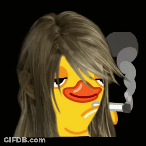 Duck With Long Hair Smoking GIF