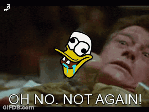 Duck With Tears Saying Oh No Not Again GIF