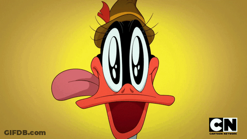 Duck With Tongue Out And CN Logo GIF