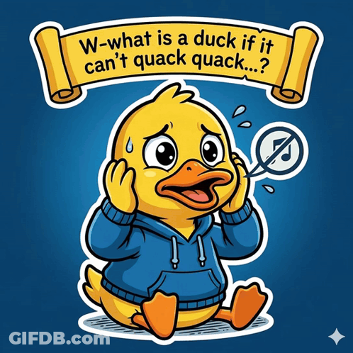 Duck With W-What Banner GIF