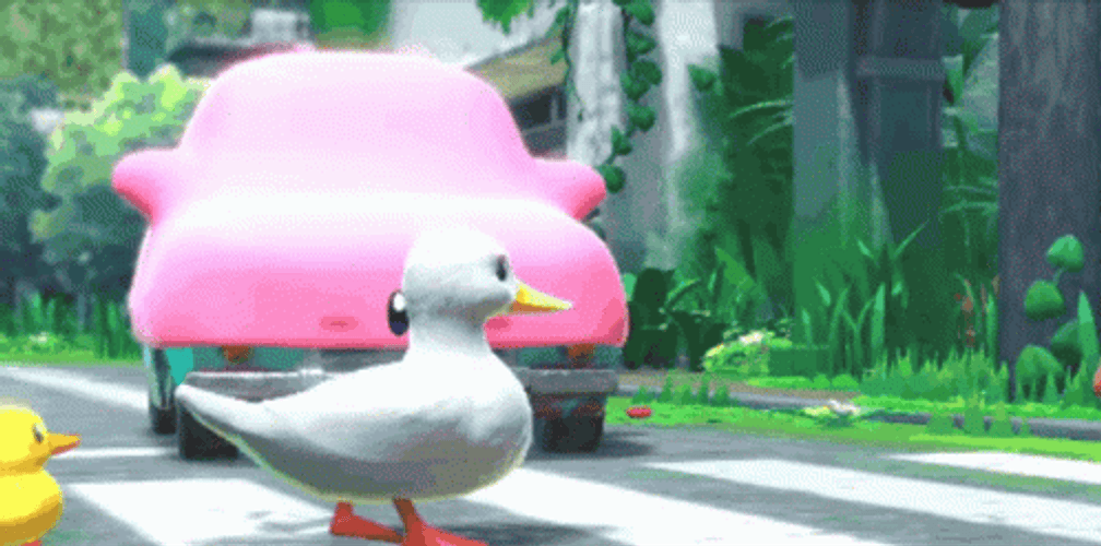 Ducklings On The Road Kirby Dancing Car GIF