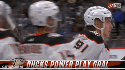 Ducks Power Play Goal Is Shown On A Screen GIF
