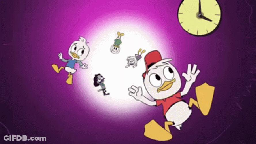 DuckTales Dewey Huey Louie Falling Into Vortex GIF