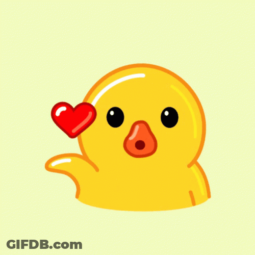Ducky Wink Flying Kiss Love GIF