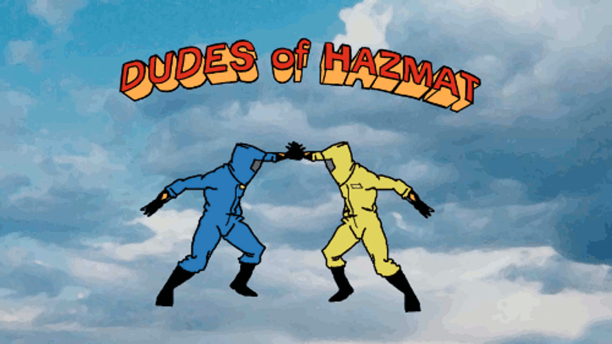 Dudes Of Hazmat Suit Dancing Animation GIF