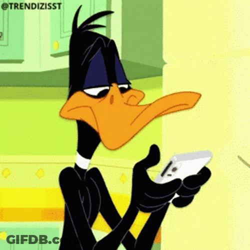 Duffy Duck Intense Texting GIF