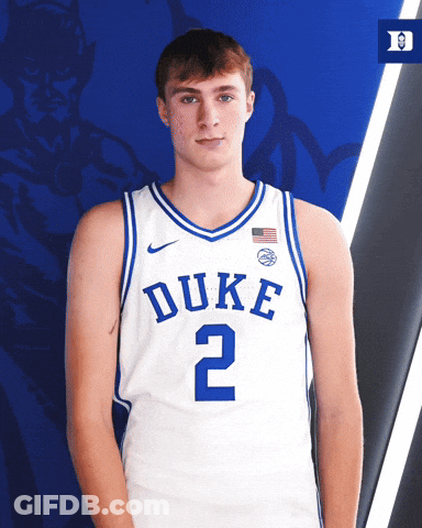 Duke Basketball Player Wearing White Jersey With Number 2 GIF