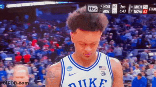 Duke Basketball Player With Bloody Nose GIF