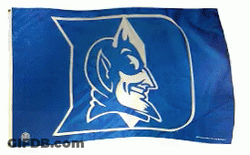 Duke Blue Devils Logo On A Blue Banner GIF