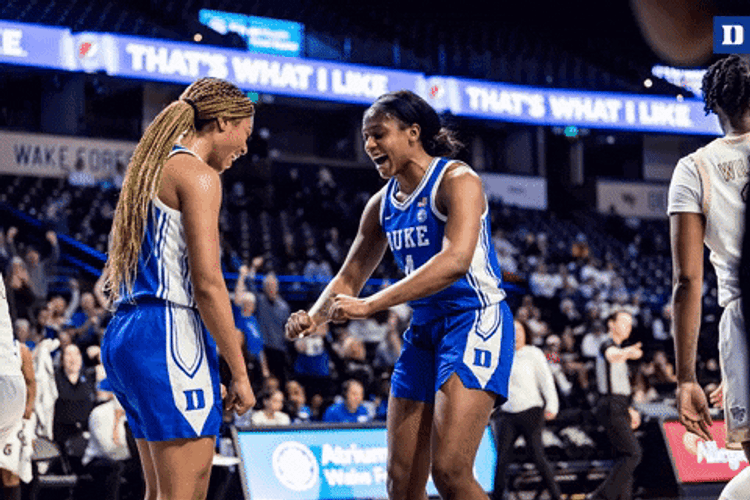 Duke Player Balogun Hyping Teammates GIF