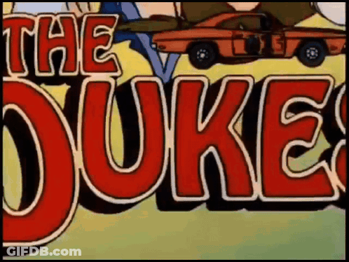 Dukes Of Hazzard Cartoon With Car GIF